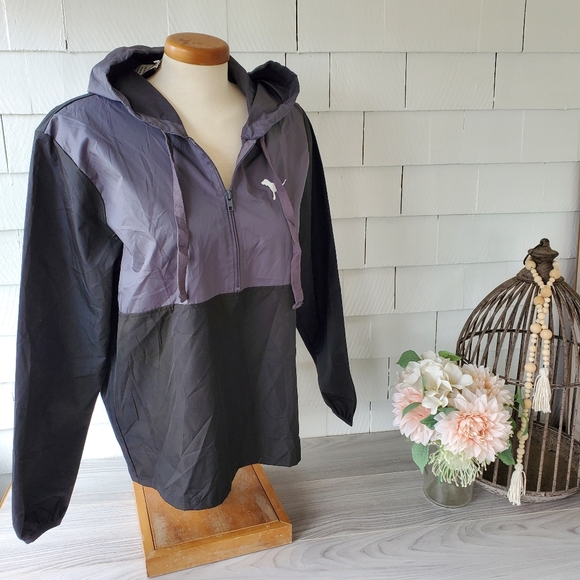 PINK Victoria's Secret Jackets & Blazers - PINK pullover wind breaker 1/4 zip with hood